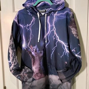 Unisex Cat Lightning Hoodie from Beloved size M